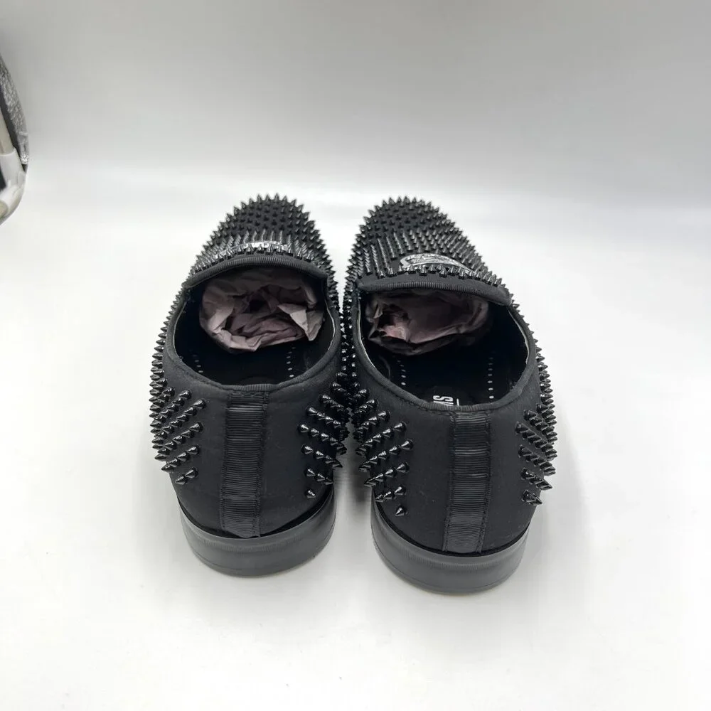 Stacy Adams Mens Size‎ 7.5 7.5M Sabre Black Spiked Studded Slip On Loafers Shoes